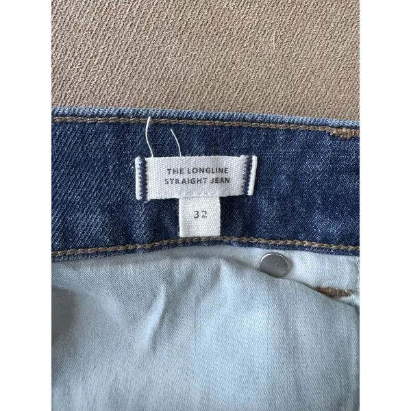Madewell The Longline Straight Jeans Womens 32 Blue High Rise Stretch Denim - Image 6