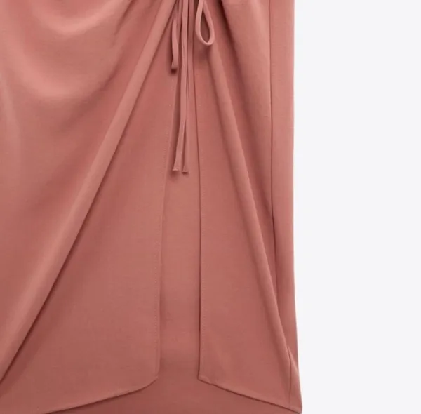 midi dress cut out fitted drapped muave casual party - Image 13