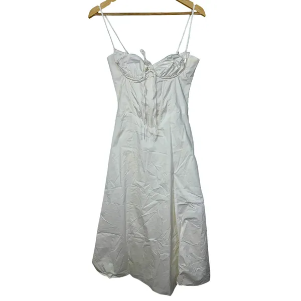 NWT Babyboo Deanna Ivory Corset Lace Up Fit & Flare Midi Dress Womens Size M - Image 12