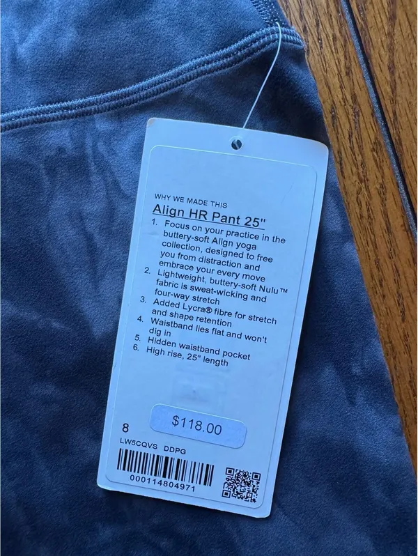 Lululemon Align High Rise 25” Diamond Dye Pitch Grey Graphite Grey Size 8 NWT - Image 4