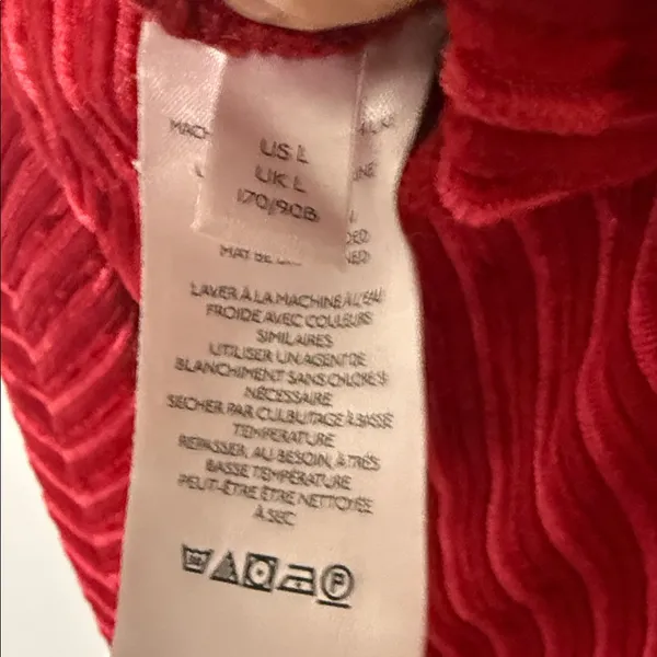 NWOT Free People slim pull on velvet feel flare bottom dark red pants sz Lg - Image 8