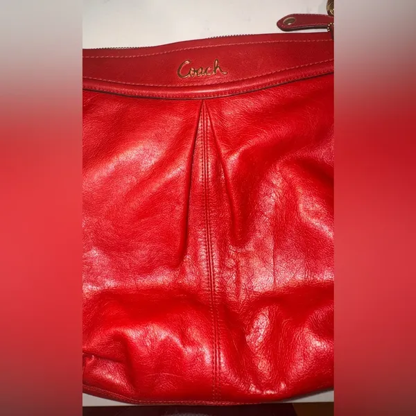 Pristine COACH Ashley Red Leather Hobo Bag F20114 | Y2K Convertible Crossbody - Image 4
