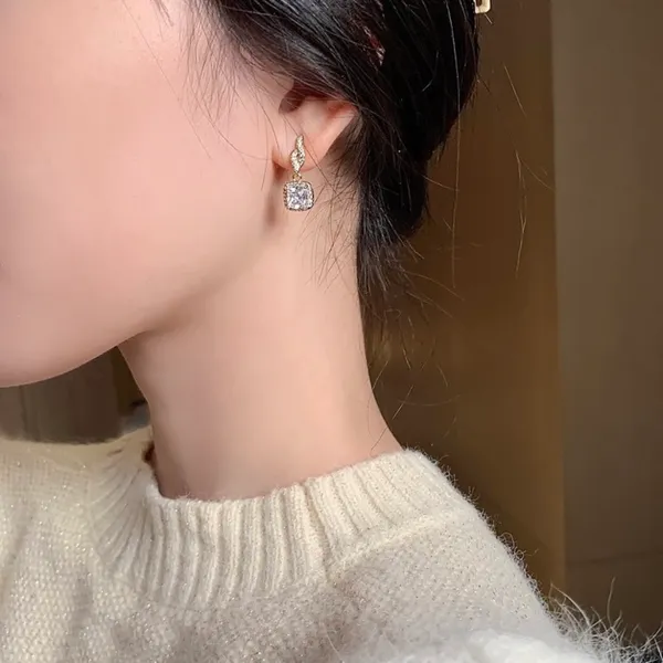 Elegant Luxury CZ Cubic Zirconia Dangle Drop Earrings for Women - Image 5
