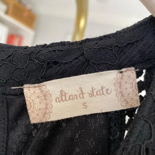 Altar'd State Black Lace Mini Dress Crochet Cocktail Quiet Luxury Coquette Boho - Image 6