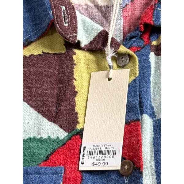 NWT Womens Buckle Exclusive Geo Patchwork Boyfriend Shirt GILDED‎ INTENT size M - Image 10