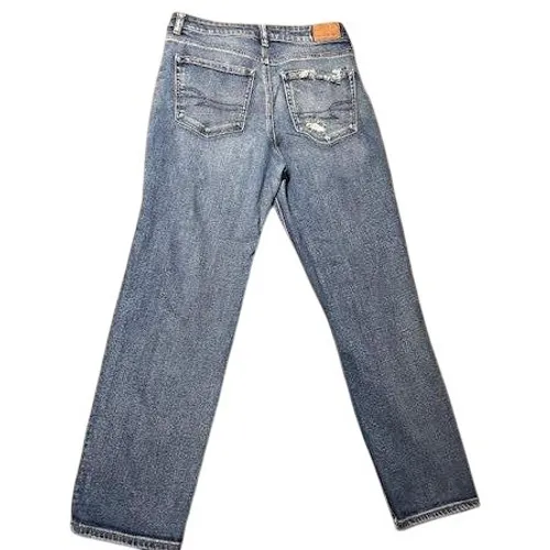 American Eagle Mom Straight Jean Distressed‎ Size 6 Blue - Image 2