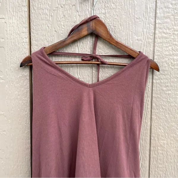 Old Navy Womens Top Shirt Brown Ribbed Halter Tie Neck Plus Size 4X - Image 4