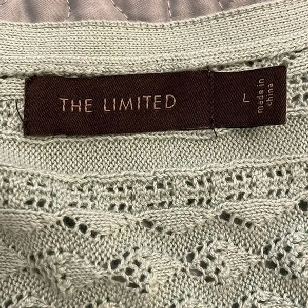The Limited Mint Green Open Weave Knit Sweater Vest Womens Size Large Sleeveless - Image 2