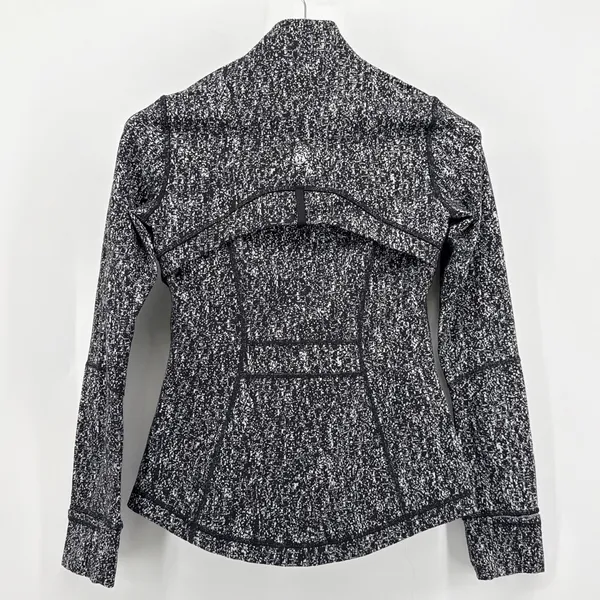Lululemon Define Jacket 6 Rush Jacquard Black White Space Dye Full Zip Thumbhole - Image 6