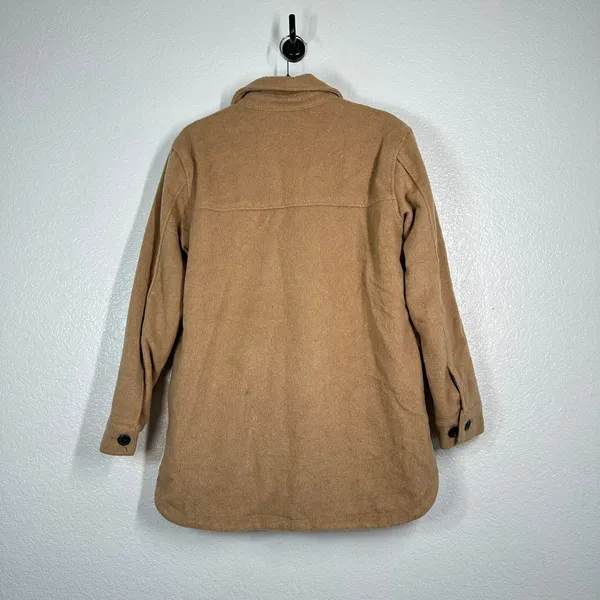 S Thread & Supply Women's Camel Shirt Jacket Shacket Tan Outerwear Thick - Image 3