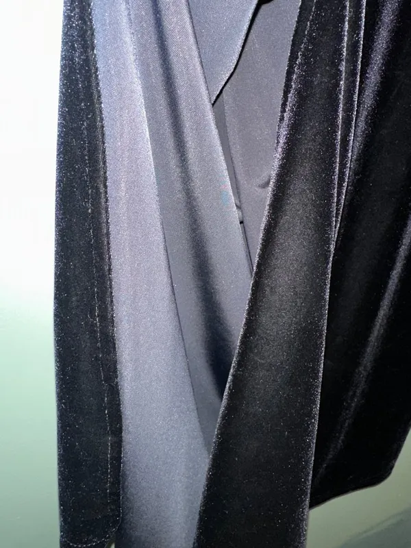 Cassini Black Velvet Maxi Dress Size M Side Slits Witchy Whimsigoth Dark Fairy - Image 3