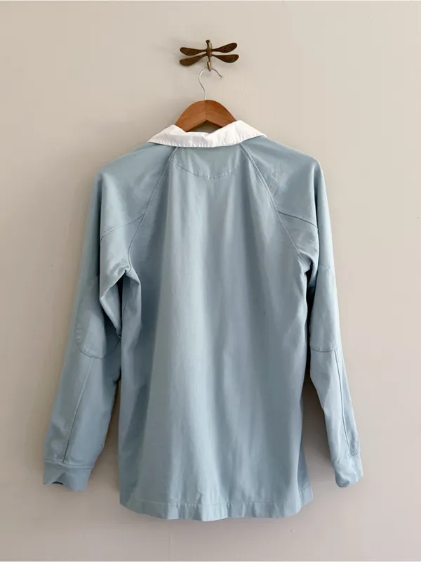 Clare V. Le Rugby Tee Long Sleeve Polo in Dusty Blue Womens Small - Image 7