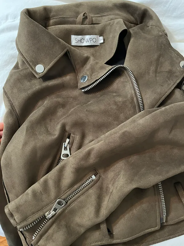 Showpo Khaki Suede Jacket - Image 3