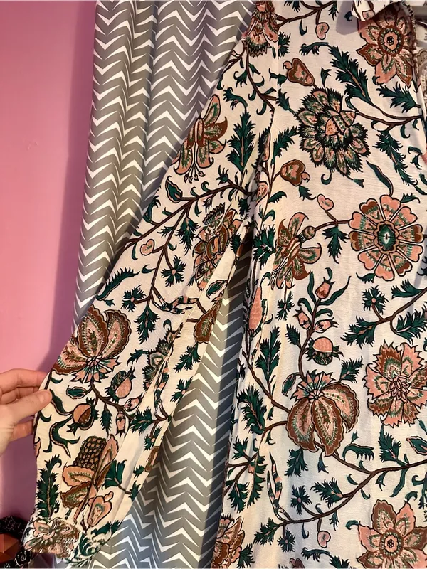 ZARA | Oversized Boho Floral Print Relaxed Tunic Dress, Size S - Image 3
