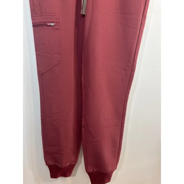 FIGS High Waisted Zamora Scrub Pants Burgundy XXS‎ Technical Collection Jogger - Image 4