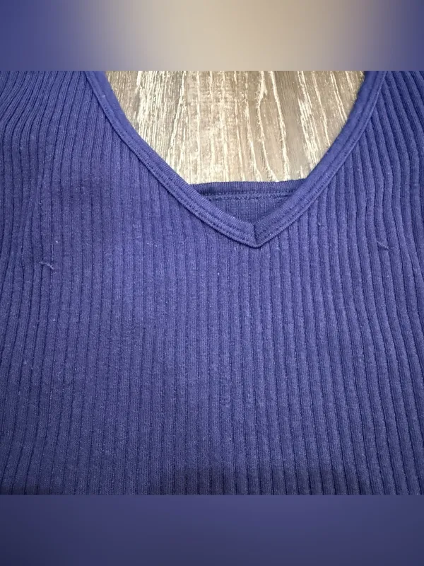 Free People Blue Solid Rib Brami - Image 3