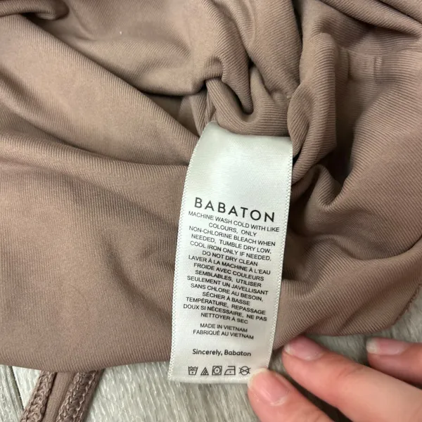 Babaton Light Brown Longsleeve Bodysuit Fitted Contour Aritzia Size Small - Image 7