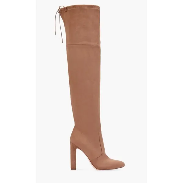 JustFab Taupe Thigh-High Boot - Image 4