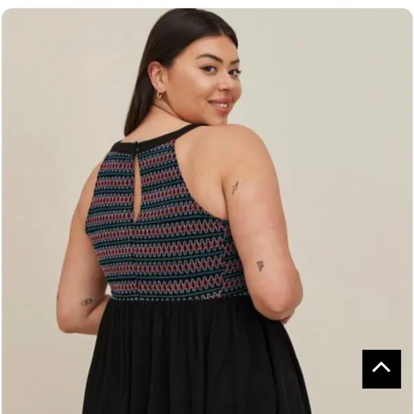 Torrid Smocked Halter Top-Crinkle Gauze Black size 2x new with out tag - Image 2