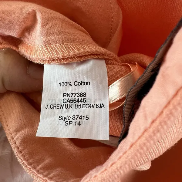 J.Crew Women's Coral Salmon Pink Pencil Skirt Size 8 100% Cotton Retail $75 - Image 10