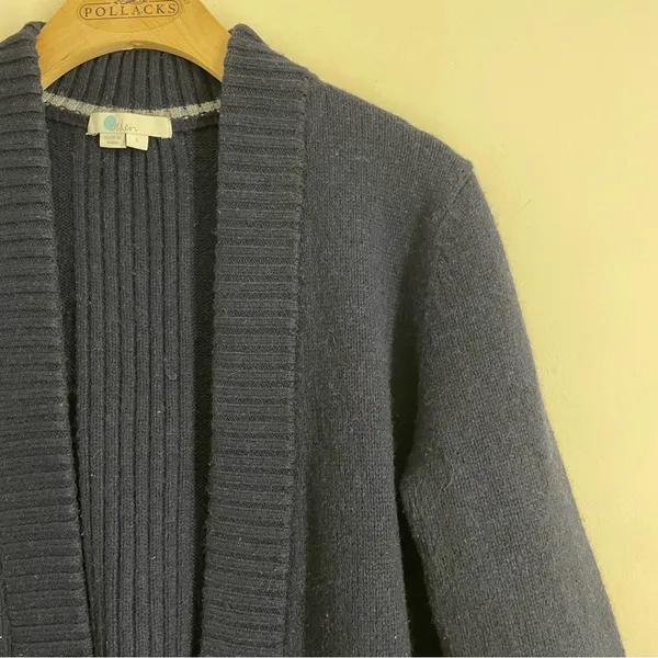 Boden Wool Alpaca Blend Open Front Cardigan Sweater Jacket Coatigan Navy size S - Image 5