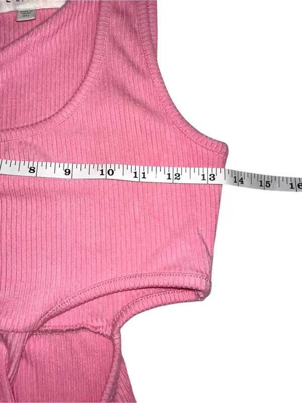 L*space Skyler Dress Ribbed Pink Cutout Side Slit Sleeveless Midi SMALL in Guava - Image 7