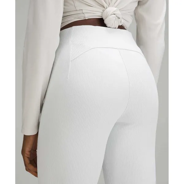 Lululemon Ribbed‎ Softstreme Zip-Leg High-Rise Cropped Pant 25" Light Vapor 8 - Image 4