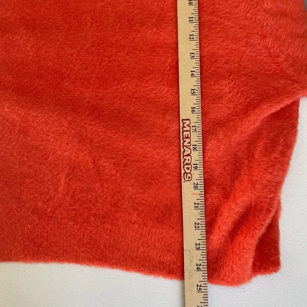 Aerie Oversized Flurry Crewneck Sweater Orange Fuzzy Cozy Women's Size Large - Image 7