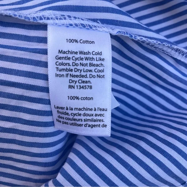 Women’s Vineyard Vines Blue Striped‎ Tie Back Shirt - Image 3