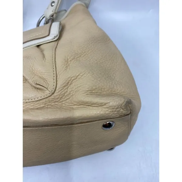 COACH Medium/ Large Leather Tan White Shoulder Bag - Image 8