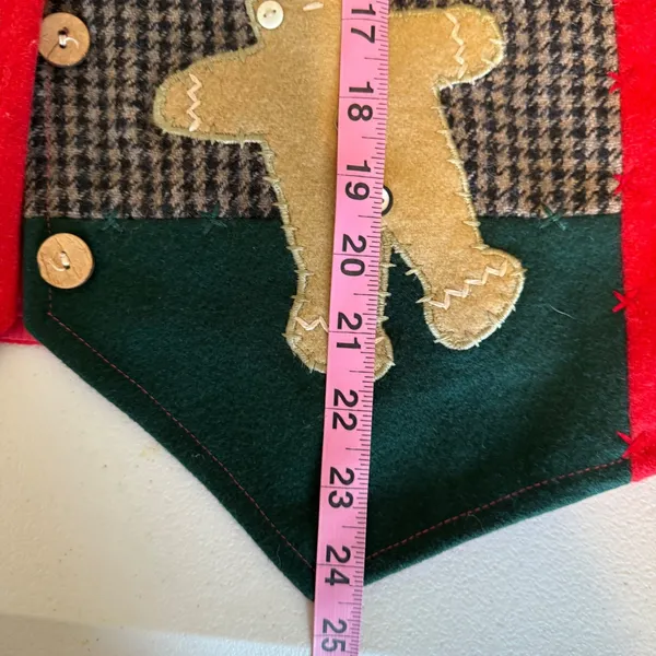 Keren Hart‎ Vintage Christmas Vest Patchwork Holiday Gingerbread Stars Women's L - Image 8