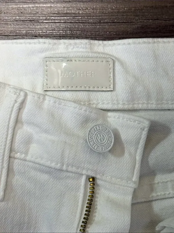 MOTHER Hustler Ankle Fray Jeans 23 Fairest of Them All White $228 - Image 6