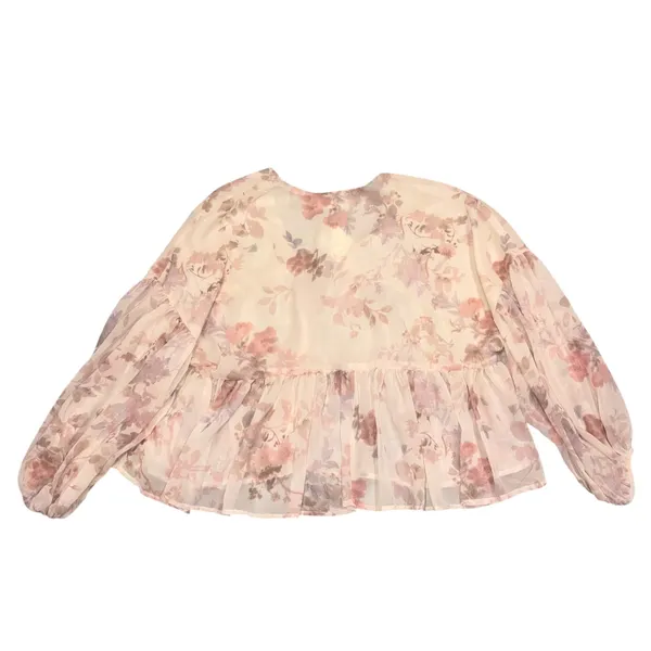 NEW With Tag Altar’d State Long Sleeve Floral Chiffon Top Blouse Shirt XS - Image 6