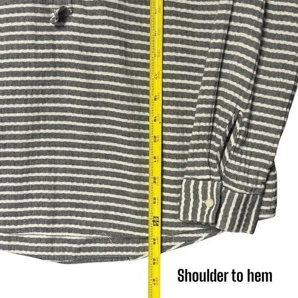 Madewell Stripe Lightweight Long Sleeve Button Up Coastal Comfort Travel S - Image 9