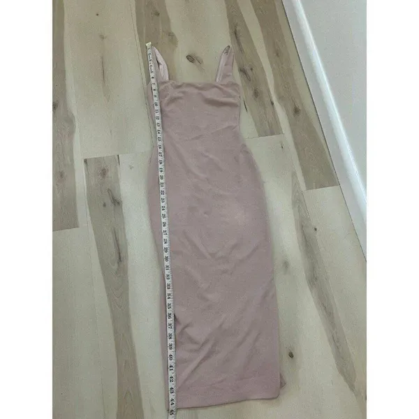 Nookie NWT Women XS Nude Blush Pink Square Neck Midi Dress Minimalist Luxury - Image 12