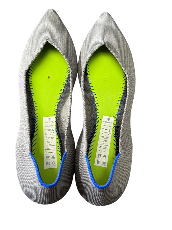 Rothy's The Point‎ Flat Gray Knit Pointed Toe Flats Size 8.5 - Image 3