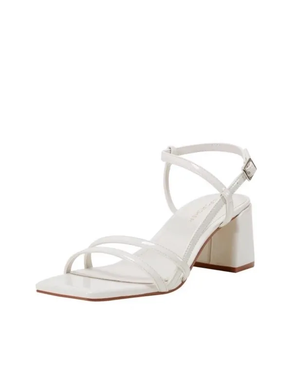Marc Fisher Women's Jeci Black Heel Sandals Ivory Patent Size 11 - Image 3