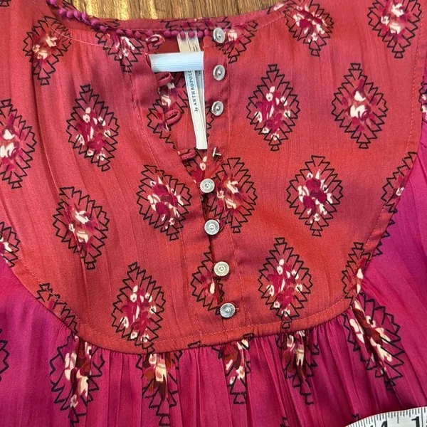 By Anthropologie pink boho dolman sleeve blouse M - Image 10