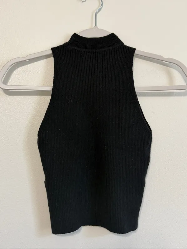 Abercrombie & Fitch Sweater Tank Ribbed Size Small Black - Image 5