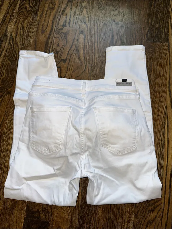 Citizens of Humanity Rocket Crop High-Rise White Skinny Jeans **PEN INK STAIN** - Image 12