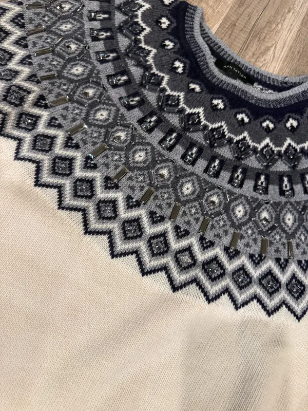 Fair isle sweater with jeweled details - Image 3