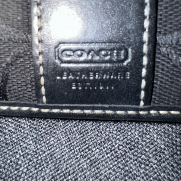 Coach Double Snap Wallet Black Canvas‎ Leather C - Image 2