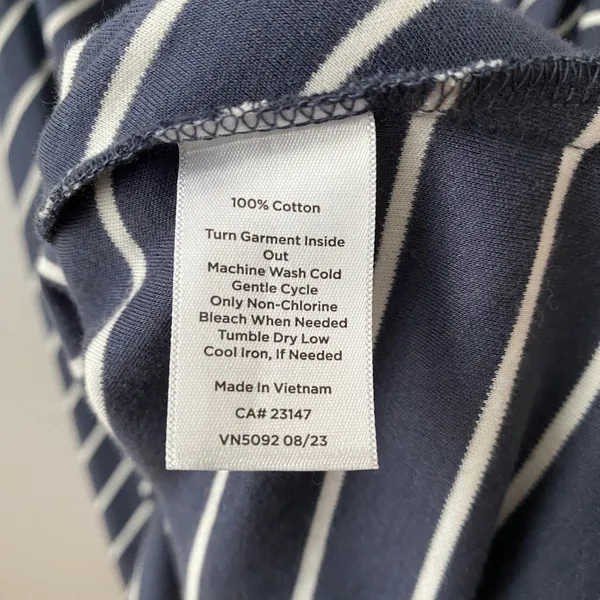 Haven Well Within M‎ Navy White Striped Midi Dress Side Tie Nautical Casual - Image 5