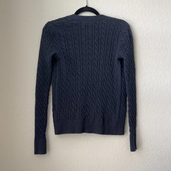 Abercrombie & Fitch Y2K Navy Blue Button Long Sleeve Knit Cardigan Sweater | S - Image 3