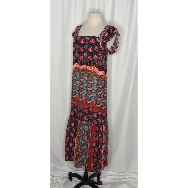 Anthropologie COREY LYNN CALTER Doriane Midi Dress Print Ruffled Abstract XS - Image 5