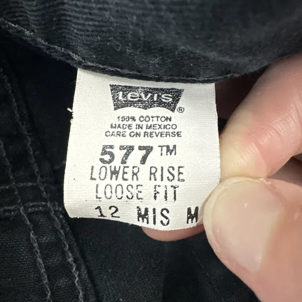Vintage Levi's 577 Lower Rise Loose Fit Jeans Black Baggy 2000s Women's 12M x 31 - Image 5