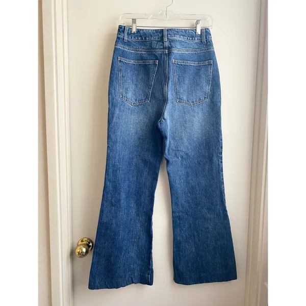 CO Collection High Rise Indigo Enhanced Seam Detail Flare Jeans - Image 4