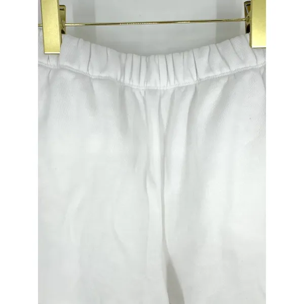 Aerie Womens White Fleece Lounge Shorts Elastic Waist Raw Hem Size Medium - Image 2