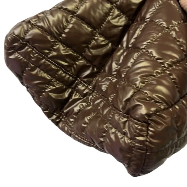 Source Unknown Brown Puffer Quilted Tote Bag Shoulder Bag 14 x 12 x 3.5 Inches - Image 6