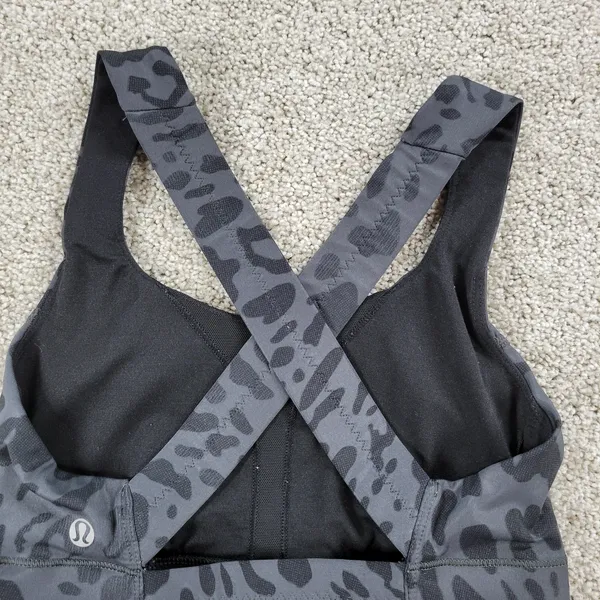 Lululemon In A Flash Bra II Womens 2 Deep Coal Animal Swirl Cheetah Crossback - Image 12